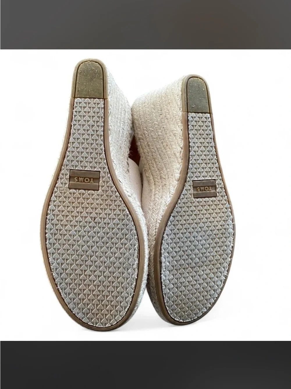 Toms Wedge Espadrille Heel Slingback Sandals Jute Wrapped Size 9